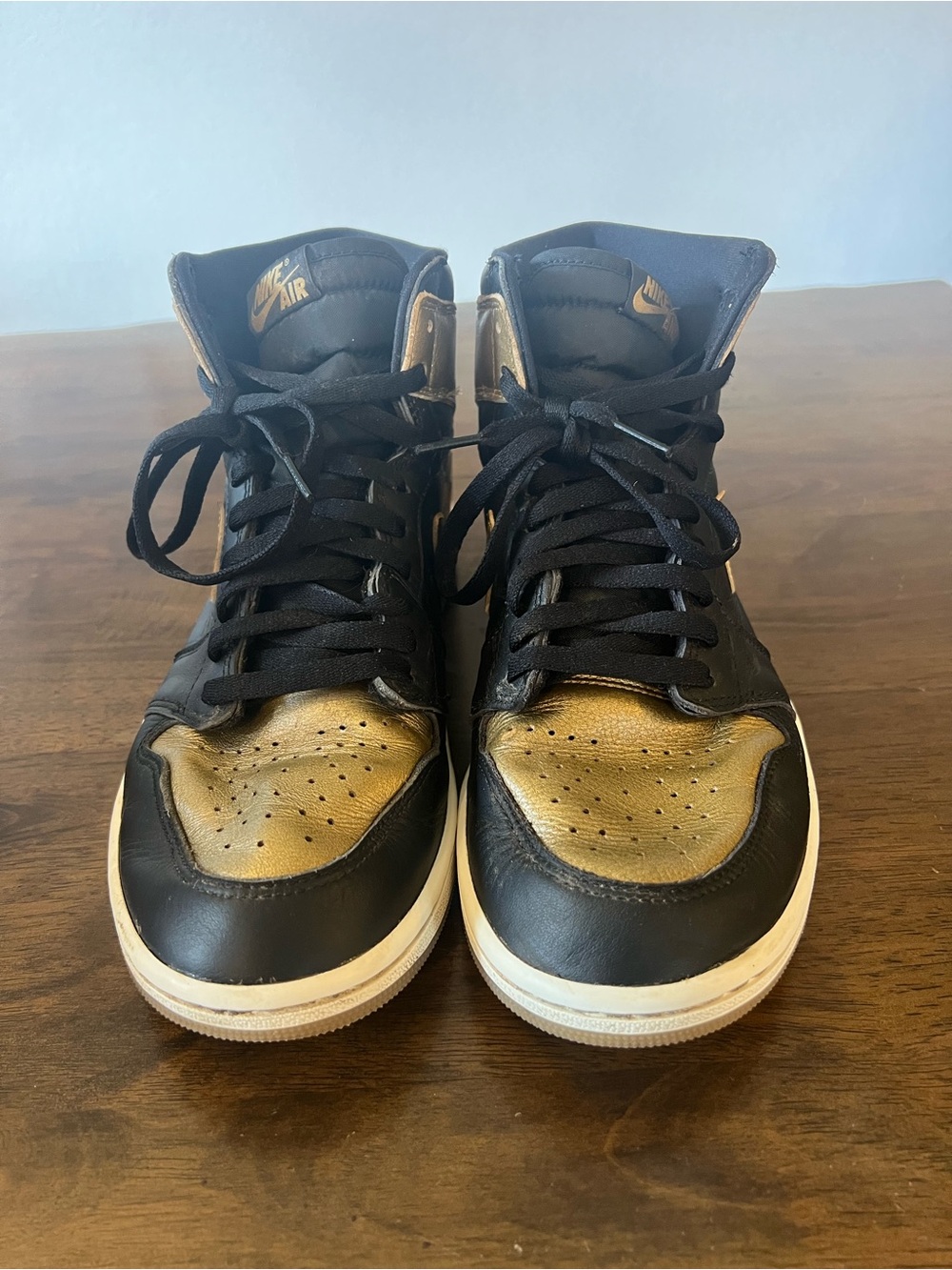 Nike Jordan One Black and Gold High-Top Sneakers